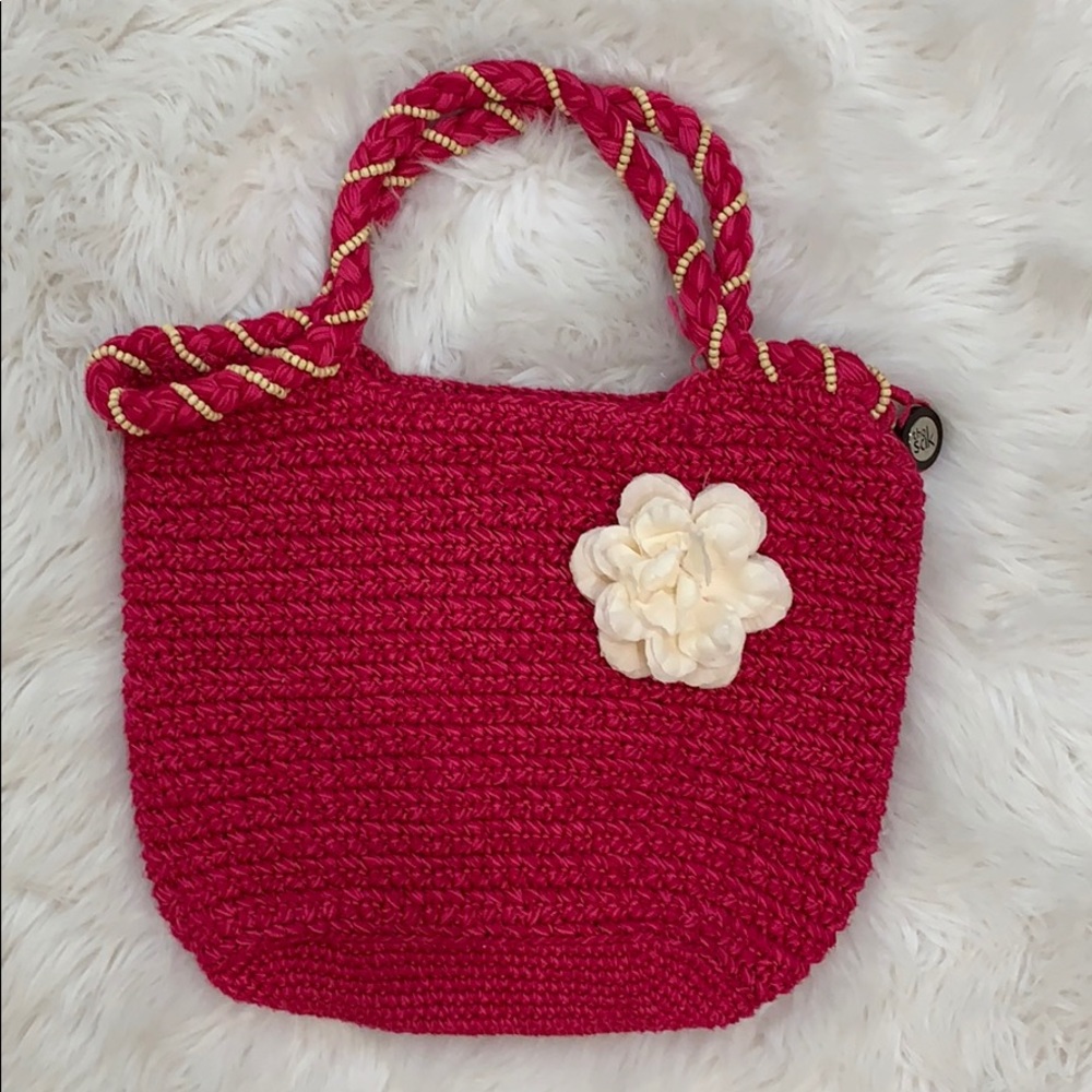 The SaK Crochet Hot Pink Hobo Bag